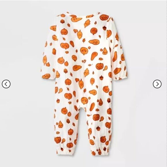 NWT Baby Unisex Fall Thanksgiving Halloween Long sleeve Gauze Romper - Picture 4 of 9